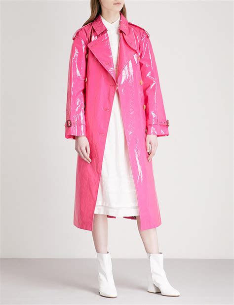 burberry pink patent coat|burberry coat with wool collar.